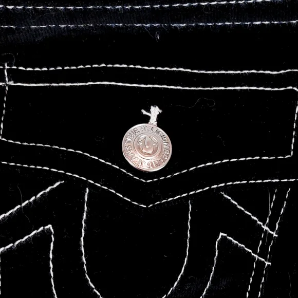 NWT True Religion Girls 14 Slim Black Velveteen Jean - Picture 6 of 6
